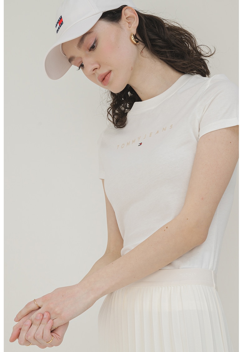 Oferte la Tricou cu decolteu la baza gatului si imprimeu logo