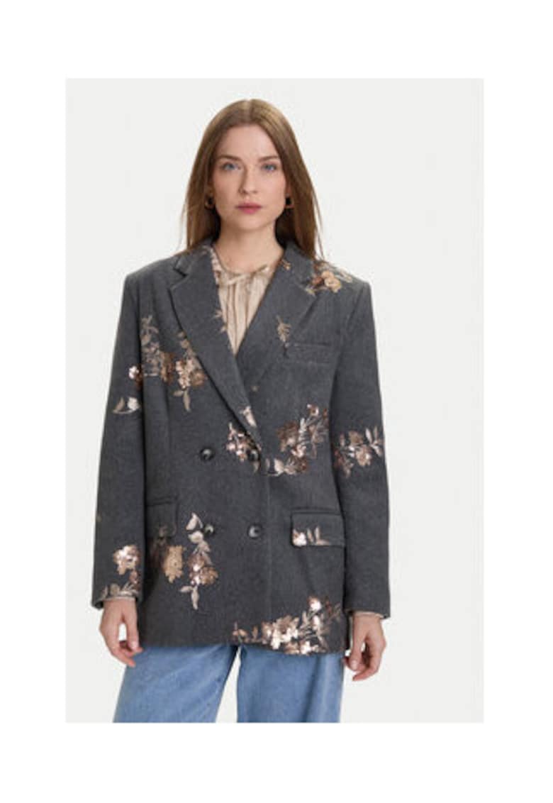 Oferte la Sacou dama -  Gri - Floral