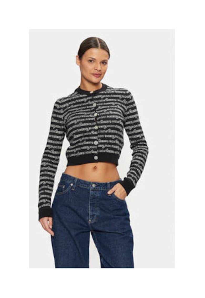 Oferte la Cardigan de dama -  bumbac - negru/gri -