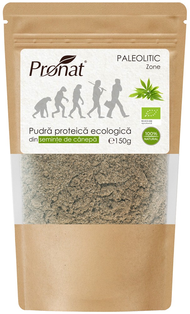 Oferte la Pudra proteica bio din seminte de canepa, 150g Pronat