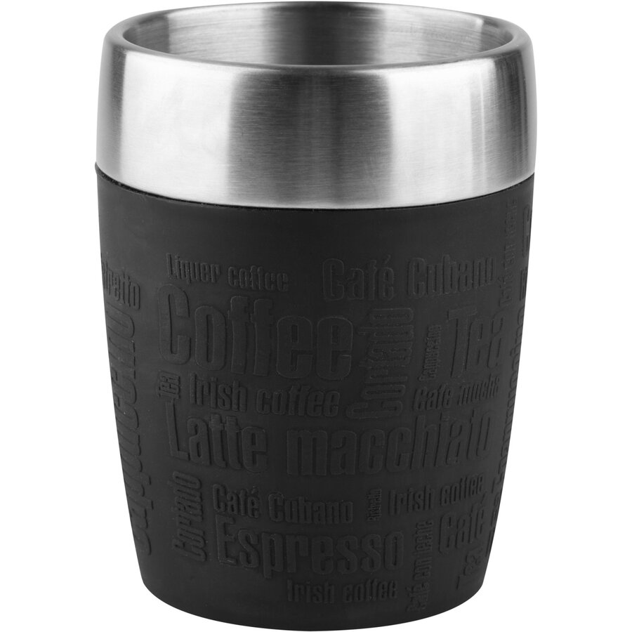 Oferte la TRAVEL CUP thermal mug (black/stainless steel, 0.2 liters)