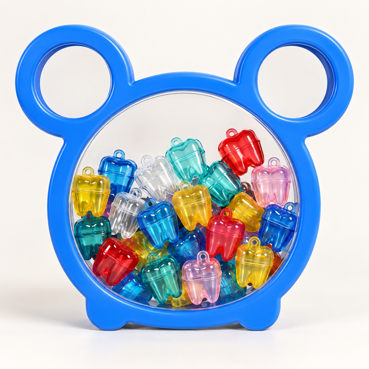 Oferte la Cutie pentru pastrarea dintisorilor de lapte Bear, cu recipiente individuale colorate, albastru