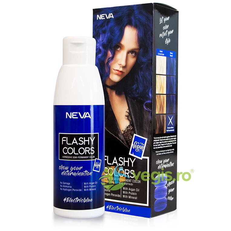 Oferte la Nuantator Semipermanent fara Amoniac Electric Blue (Albastru Intens) Flashy Colors 100ml