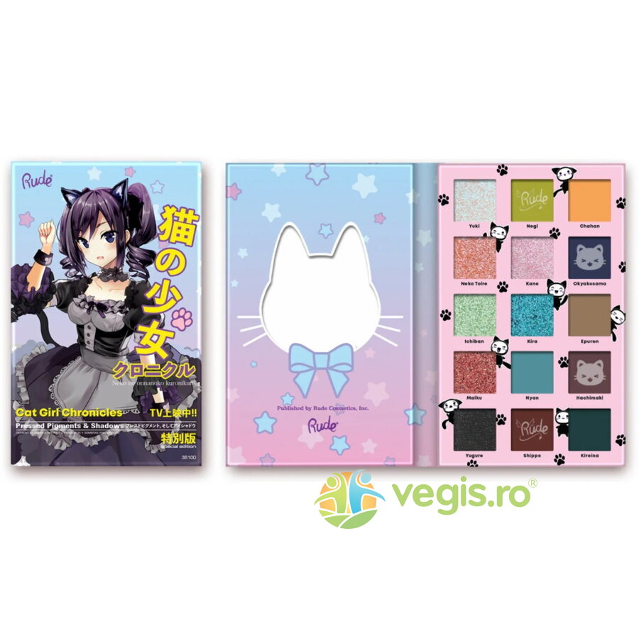 Oferte la Paleta de Farduri pentru Pleoape cu Pigmenti Presati, Cat Girl Chronicles, Manga Collection 15 nuante