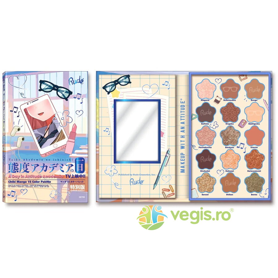 Oferte la Paleta de Farduri pentru Pleoape A Day in Attitude Academia, Chibi Manga Collection 15 nuante