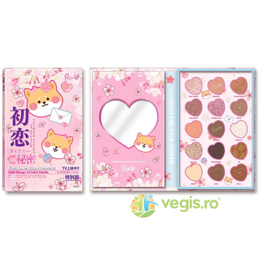 Oferte la Paleta de Farduri pentru Pleoape First Love Diary Secrets, Chibi Manga Collection 15 nuante