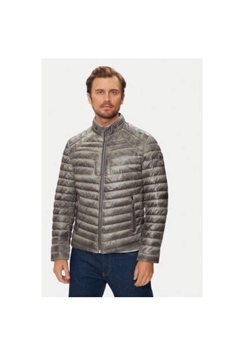 Oferte la Geaca barbati -  303959616 - Piele naturala - Gri - Gri