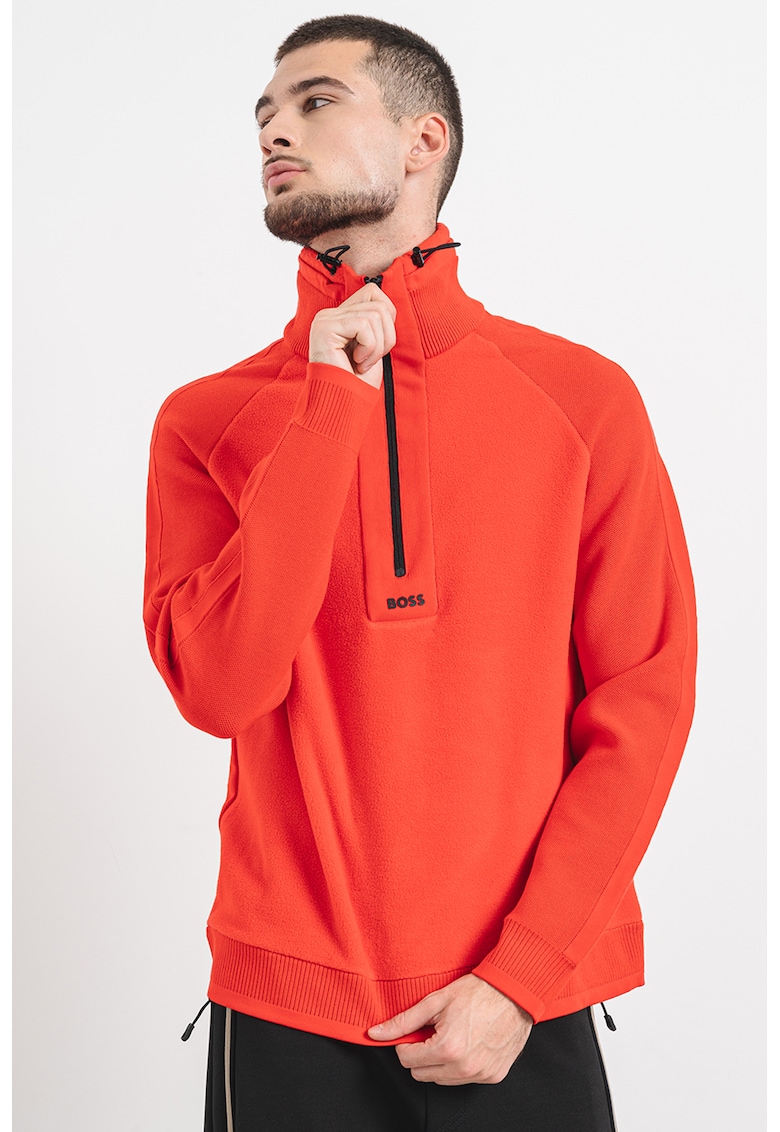 Bluza de trening din fleece Zartic - Rosu vermillion