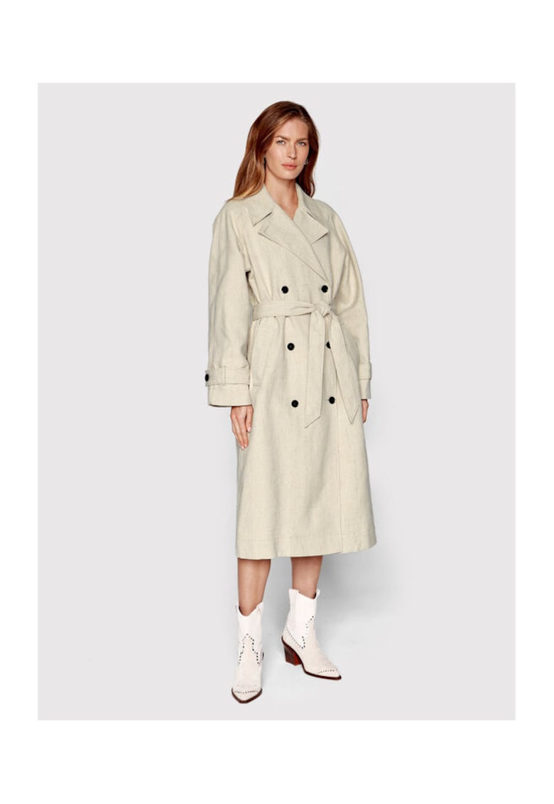 Oferte la Trench dama -  300957745 - Bumbac/Poliester - Bej - Bej