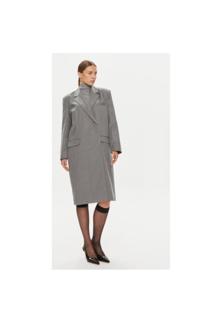 Oferte la Palton dama -  304354182 - Tencel/Rayon - Gri - Gri