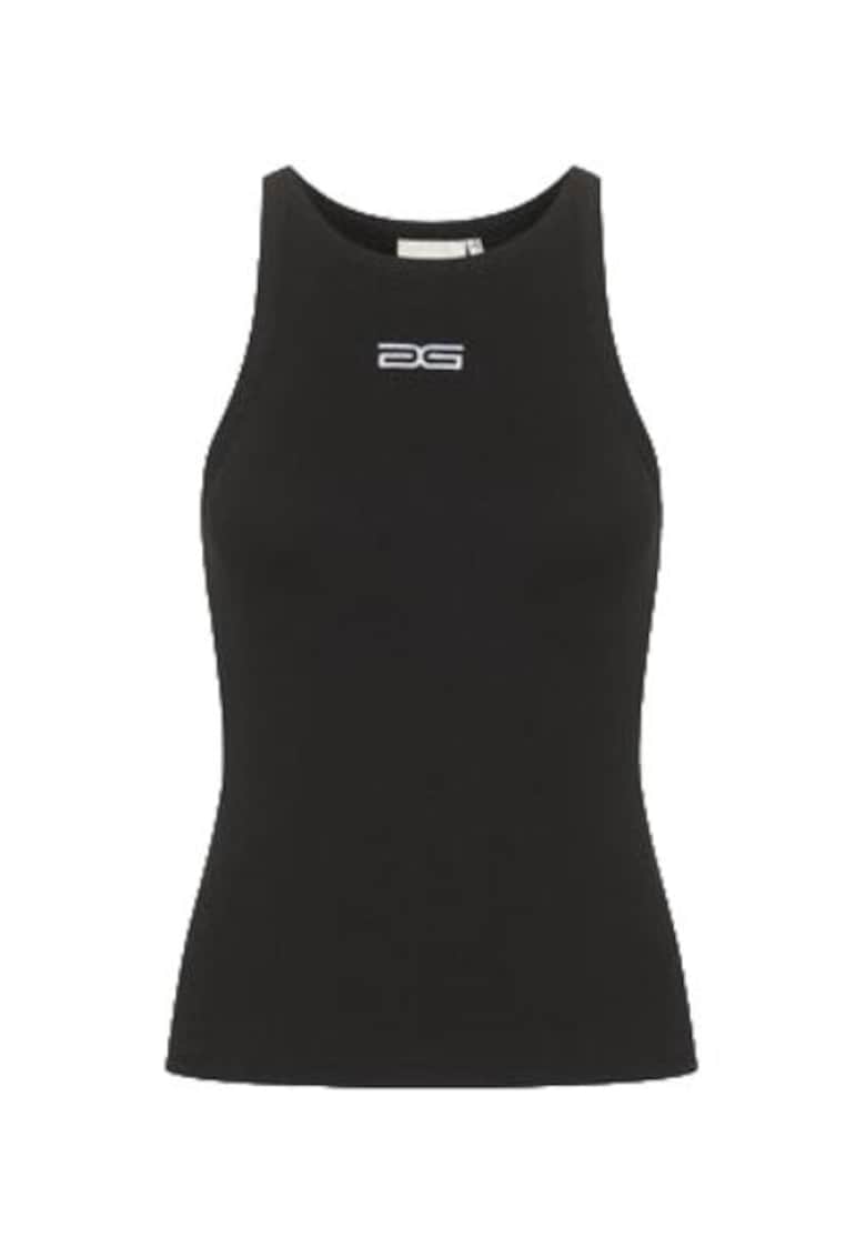 Top  dama - negru - bumbac si elastan -