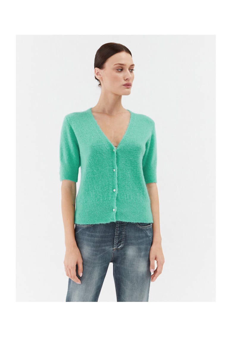 Oferte la Cardigan dama -  8055172396859 - Acril/Poliamida/Lana Alpaca - One Size INTL - Verde