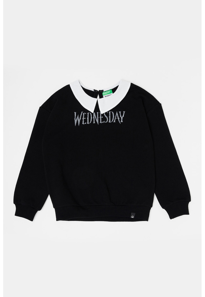 Oferte la Bluza de trening cu imprimeu Wednesday - Negru