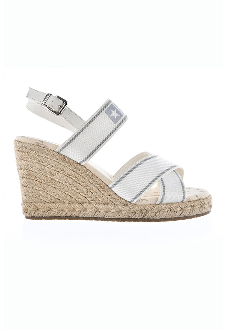 Oferte la Sandale wedge cu logo - Alb