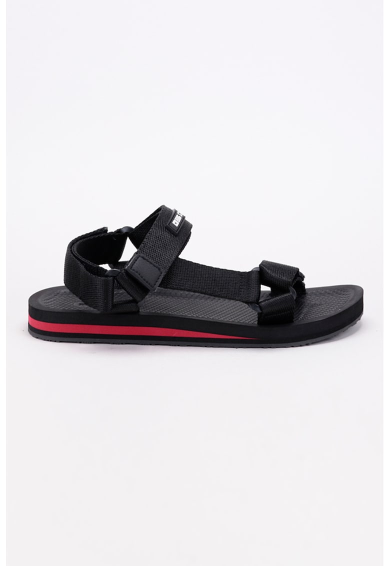 Oferte la Sandale de material textil cu velcro - Negru