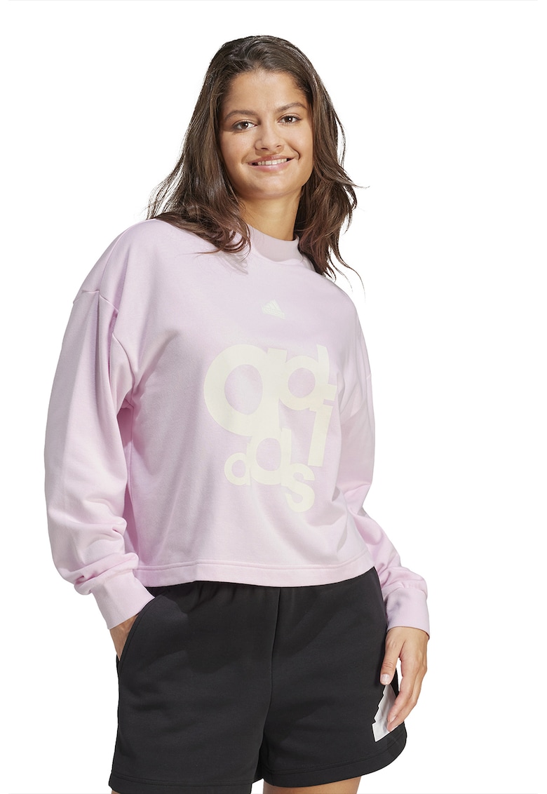 Bluza de trening cu imprimeu logo - Roz pal
