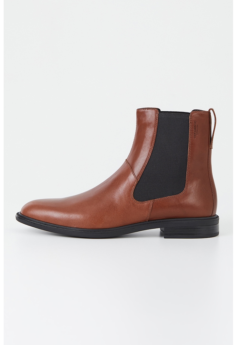 Oferte la Ghete Chelsea de piele - Negru/Maro scortisoara