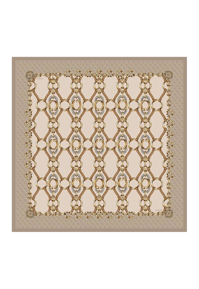 Oferte la Esarfa patrata cu model - Maro taupe