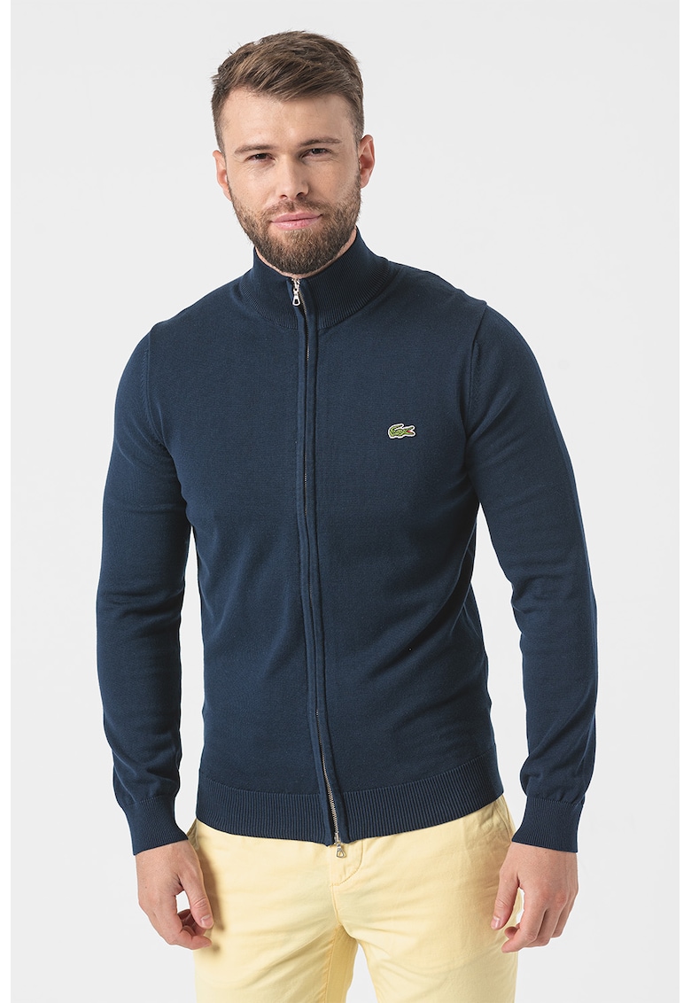 Oferte la Cardigan tricotat fin cu fermoar - Verde/Bleumarin