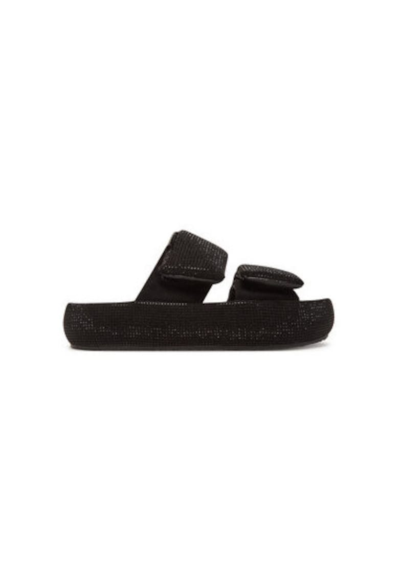 Oferte la Slapi dama - RR2N4122 -  Piele naturala - Negru