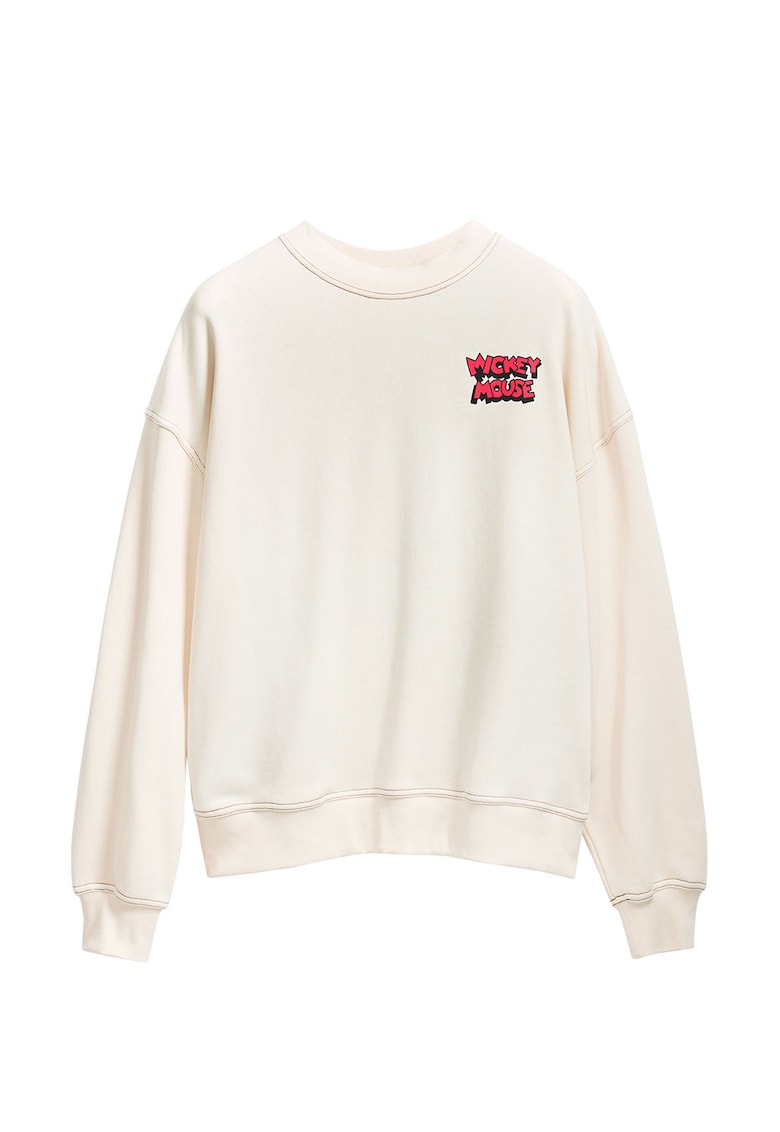 Oferte la Bluza de trening cu imprimeu cu Mickey Mouse - Albastru prafuit/Roz pastel/Crem