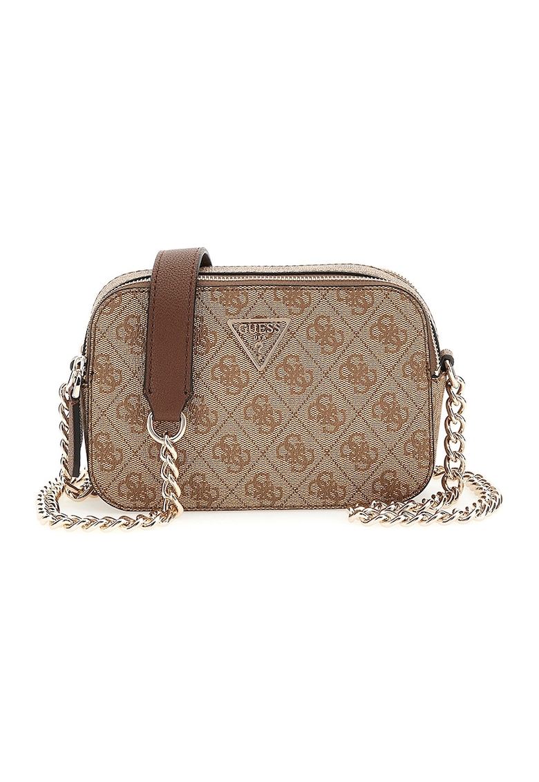 Geanta crossbody cu model monograma Noelle II - Maro inchis/Maro deschis