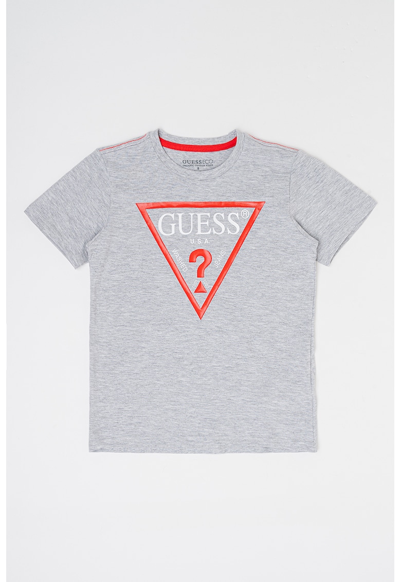 Oferte la Tricou de bumbac organic cu imprimeu logo - Rosu/Gri melange