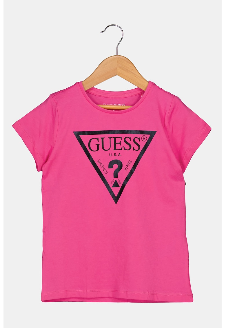 Oferte la Tricou de bumbac cu imprimeu logo metalizat - Fucsia