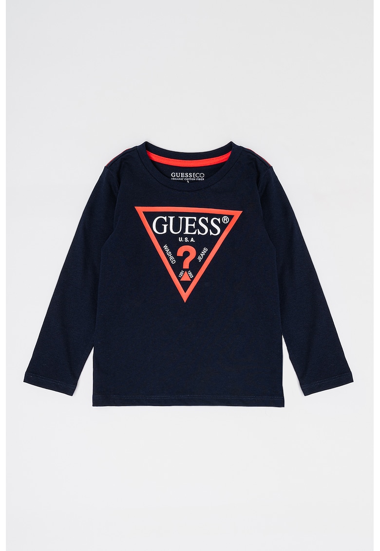 Oferte la Bluza de bumbac organic cu imprimeu logo - Bleumarin