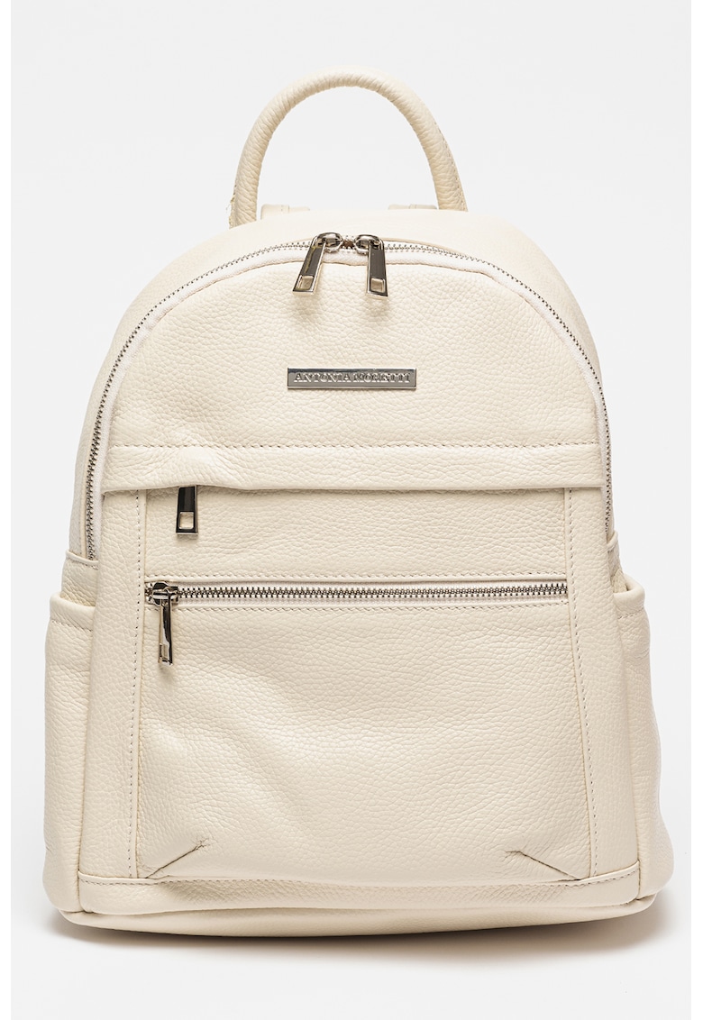Oferte la Rucsac de piele cu buzunare multiple - Bej deschis