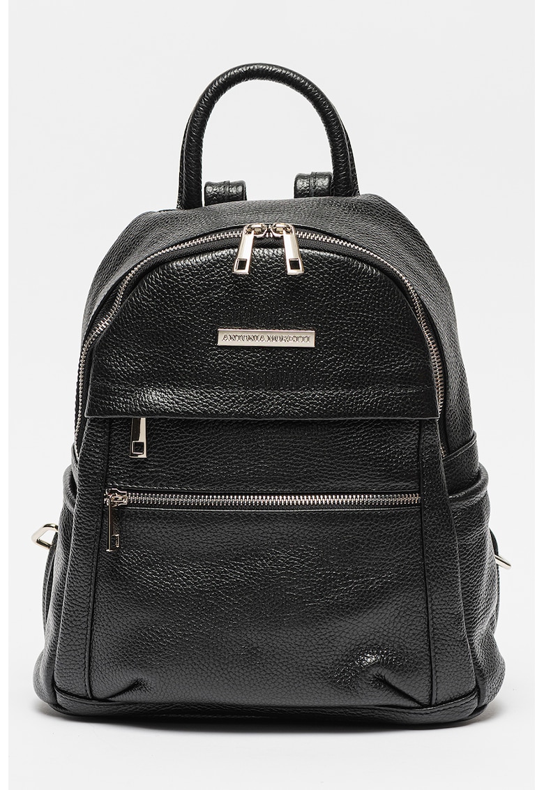 Oferte la Rucsac de piele cu buzunare multiple - Negru