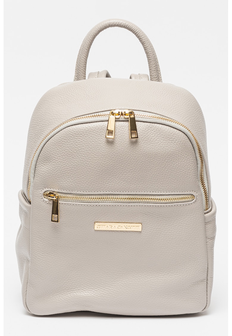 Oferte la Rucsac de piele cu logo - Gri deschis