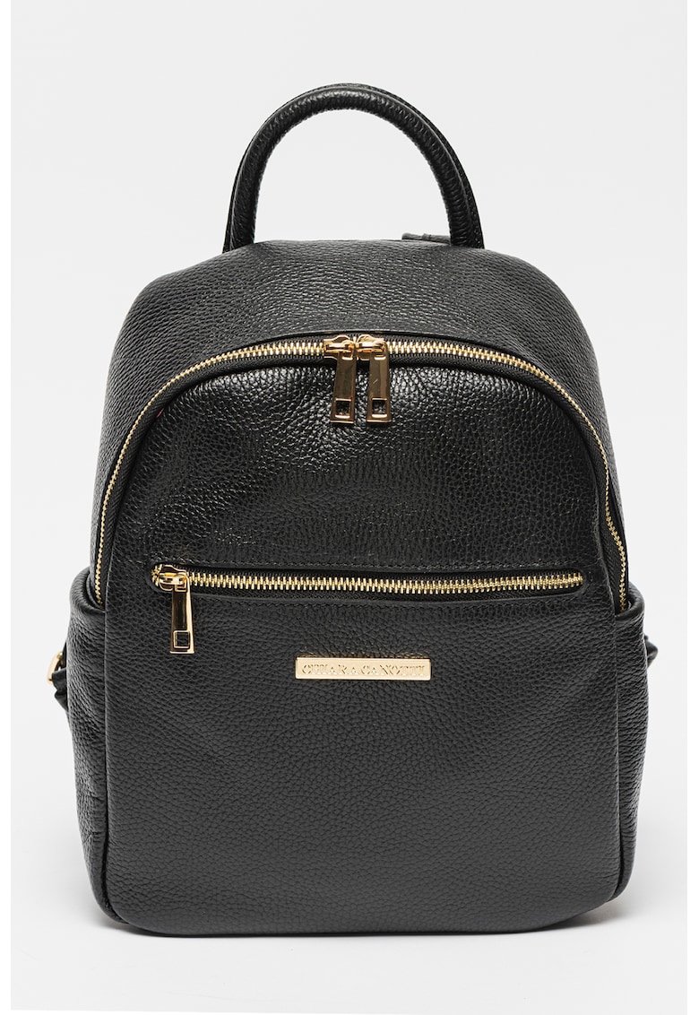 Oferte la Rucsac de piele cu logo - Negru