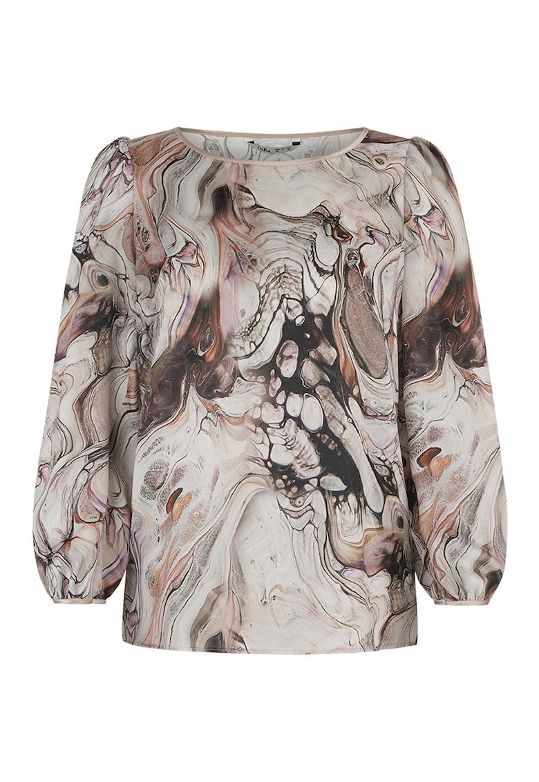 Oferte la Bluza cu imprimeu abstract si maneci bufante