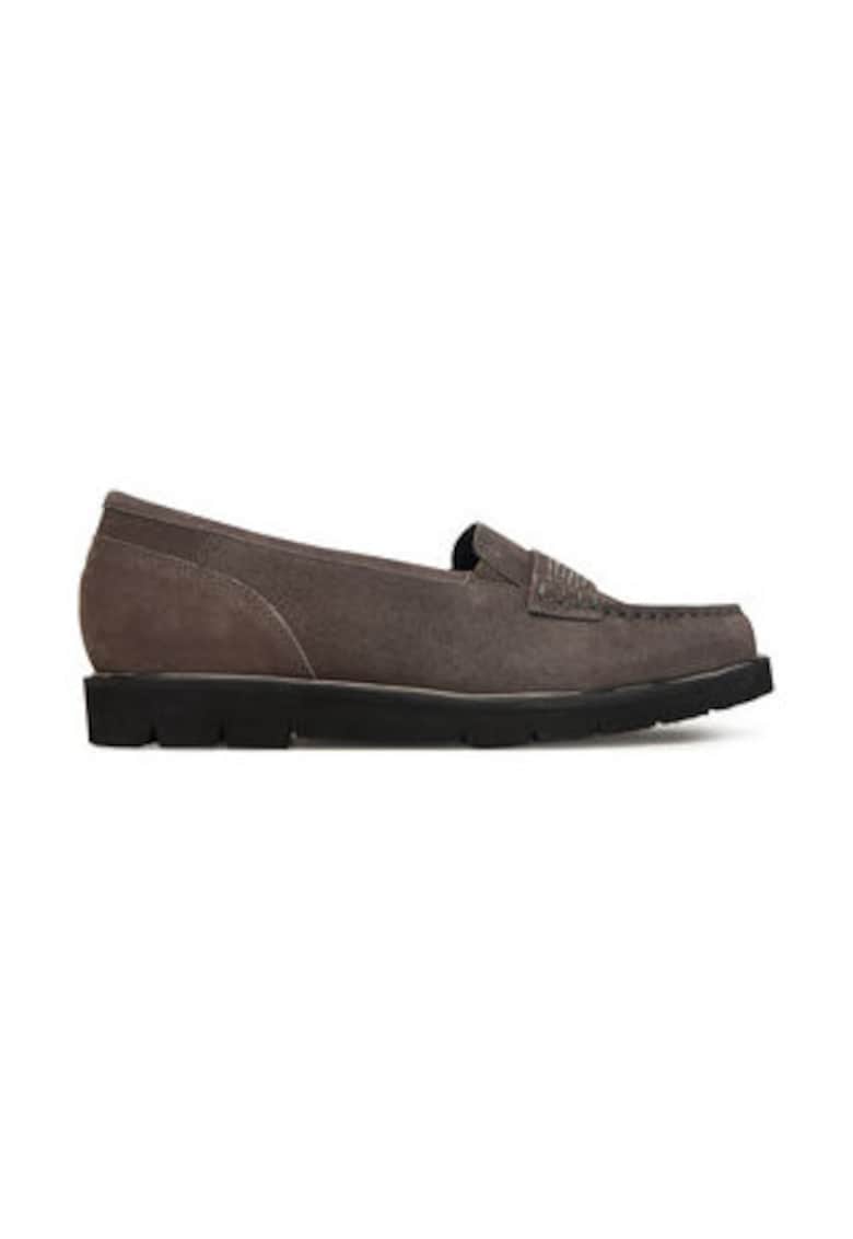 Pantofi dama -  cu toc - piele naturala - maro inchis