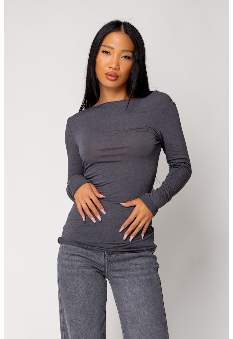 Oferte la Bluza subtire din mix de casmir Grey Anthracite 18301 - Gri cenusiu