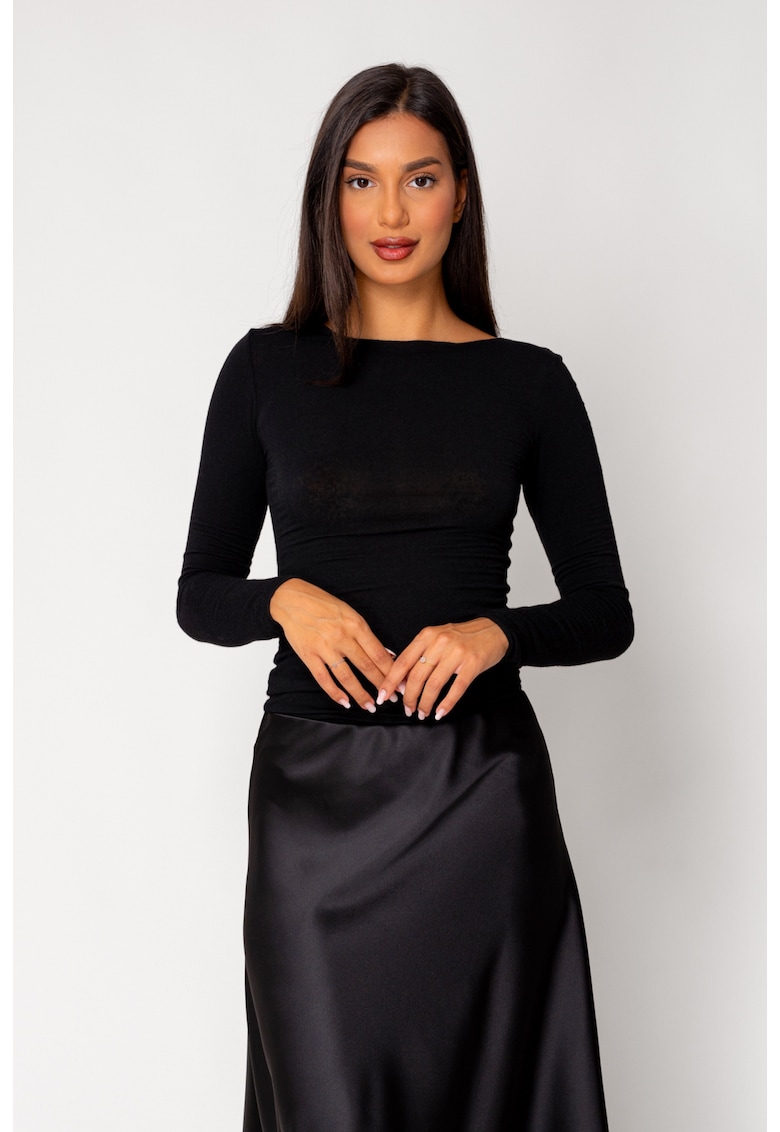Oferte la Bluza subtire din mix de casmir Black 18305 - Negru