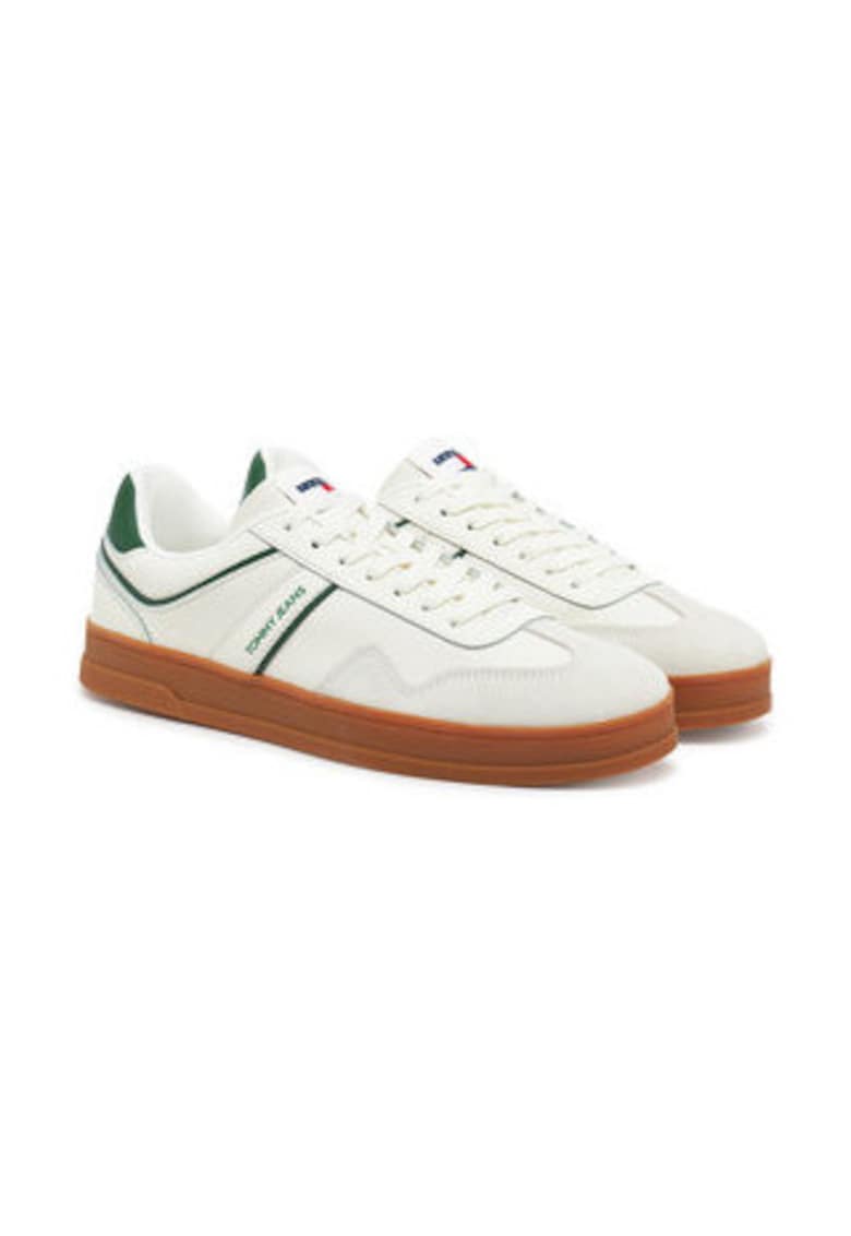 Tenisi barbatesti -  305159083 - piele naturala - bej/verde