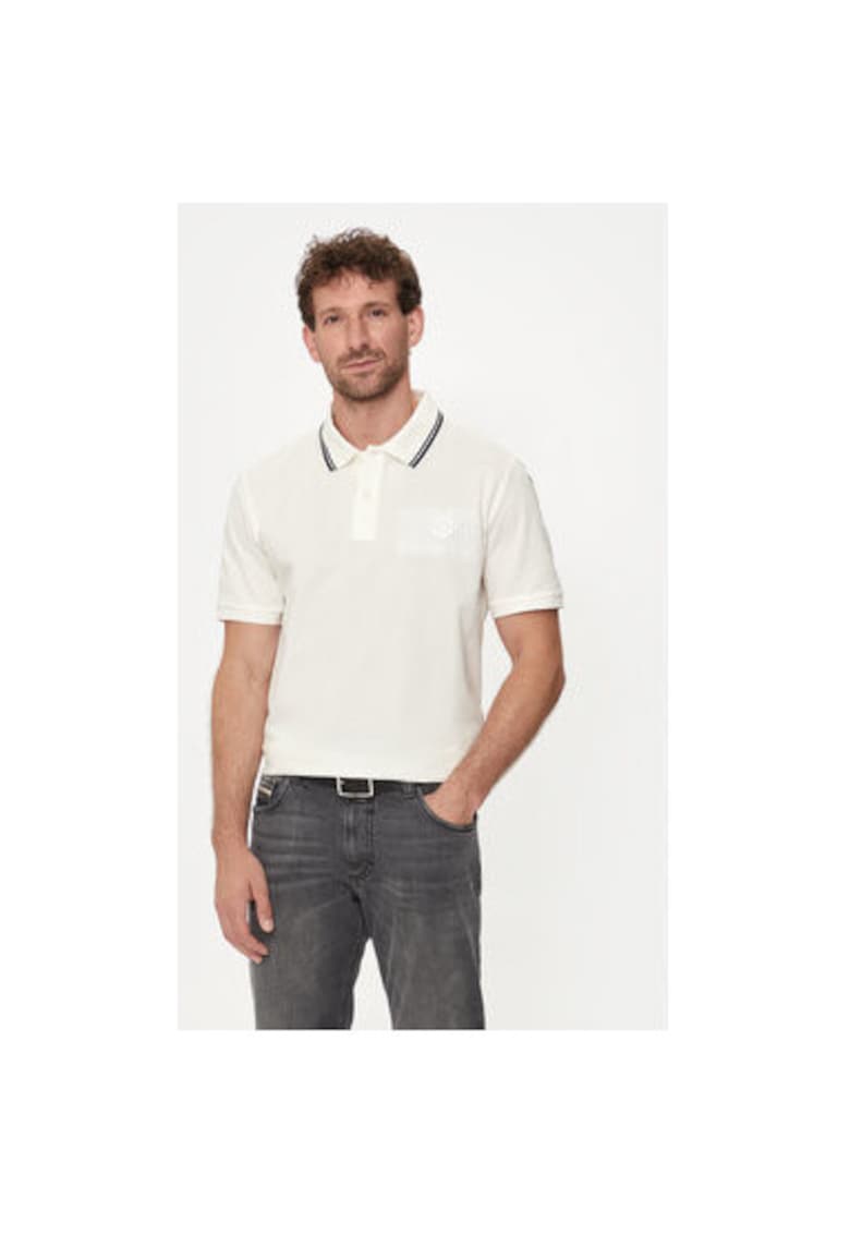 Oferte la Tricou polo de bumbac cu logo brodat - Bej