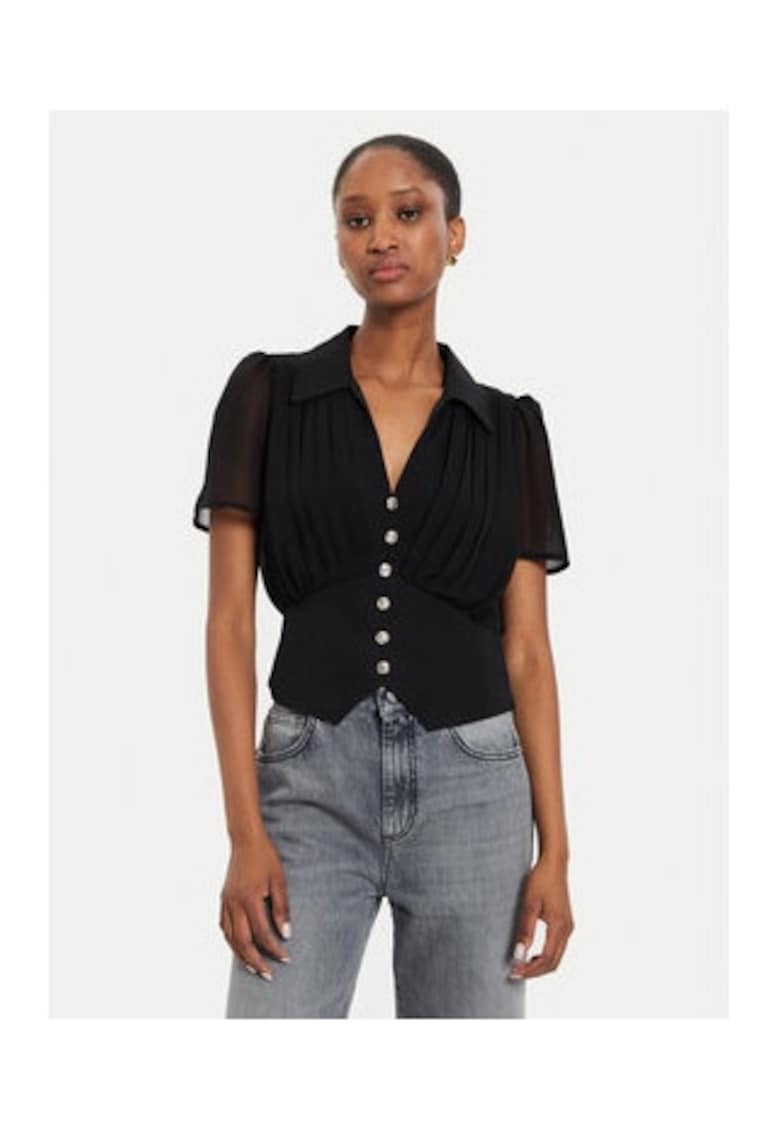 Camasa dama  sintetic - negru -