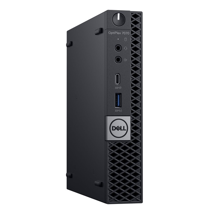 Calculator Dell OptiPlex 7070, Micro, Intel Core i3 8100 3.6 GHz, 32 GB DDR4, Fara Hard Disk, Windows 10 Pro, 3 Ani Garantie, Premium