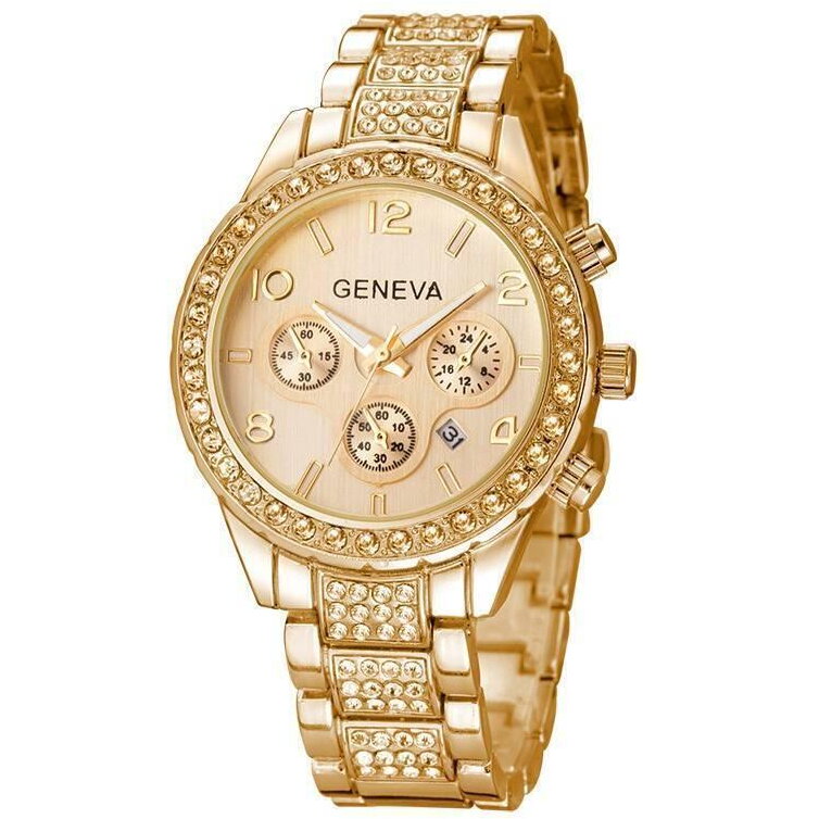 Oferte la Ceas dama Geneva Contessa, Quartz, Afisaj Data, Auriu