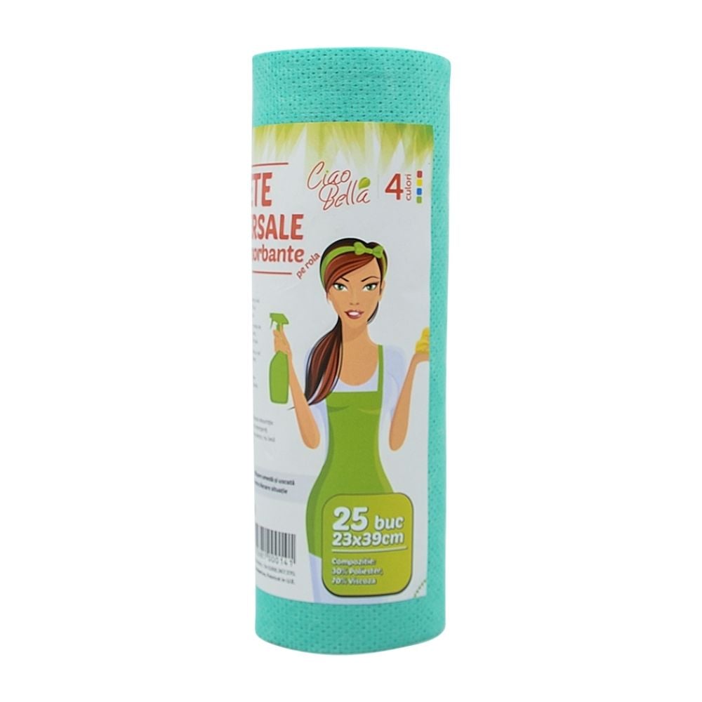Oferte la Rola lavete universale, Ciao Bella, verde, 50 bucati/rola, 23 x 39 cm