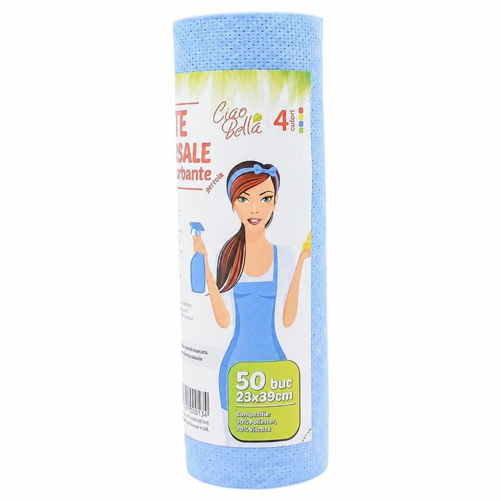 Oferte la Rola lavete universale, Ciao Bella, albastru, 50 bucati/rola, 23 x 39 cm
