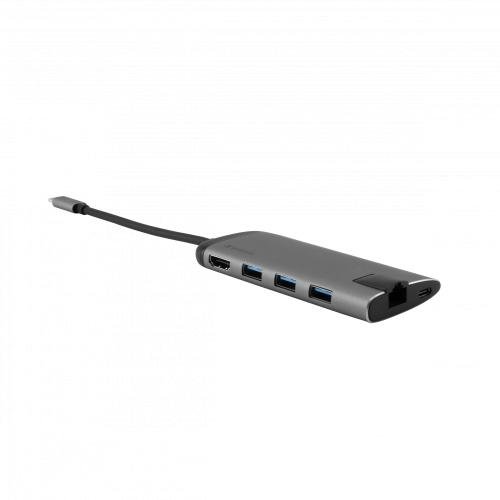 Oferte la Hub USB 49142 USB-C 1x HDMI 1x RJ45 Card Reader Gri