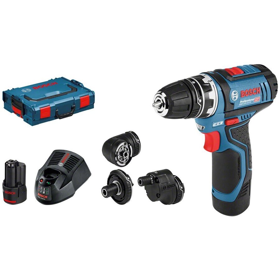 Oferte la Bosch Professional GSR 12V-15 FC Flexiclick cordless screw driller + case + 2 Batteries 2.0Ah - 06019F6000