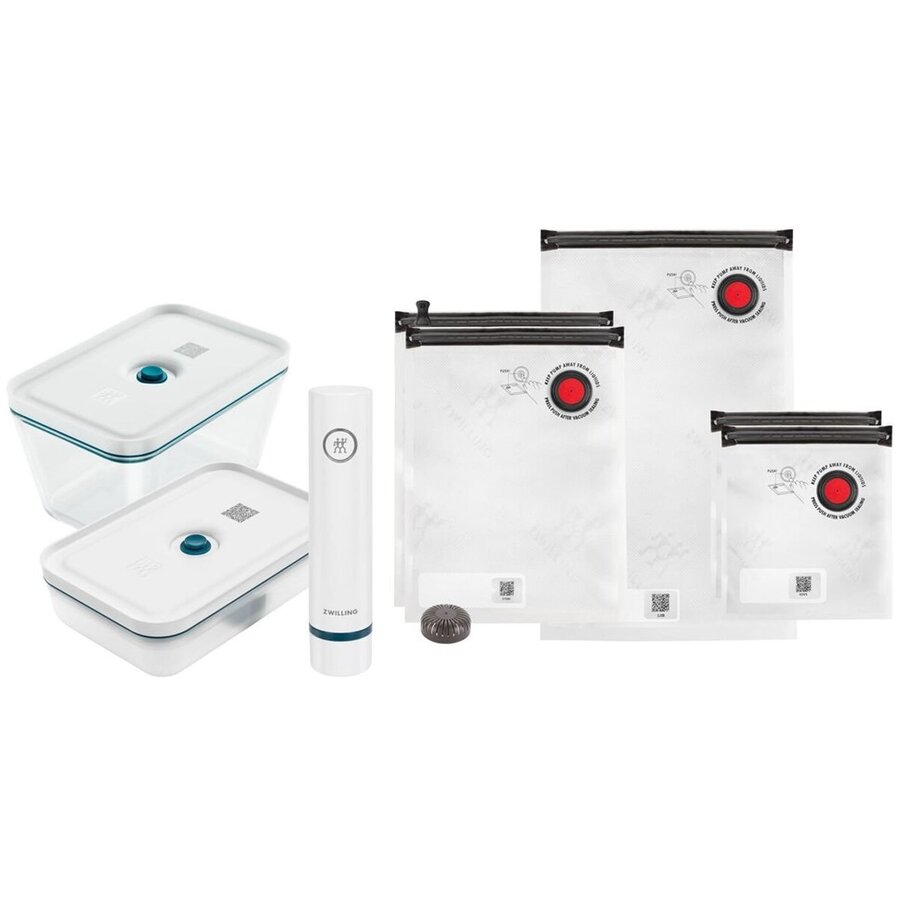 Oferte la Set Aparat de Vidat 36815-014-0 cu 2 Recipiente de Sticla si Pungi de Vidat Alb/Albastru