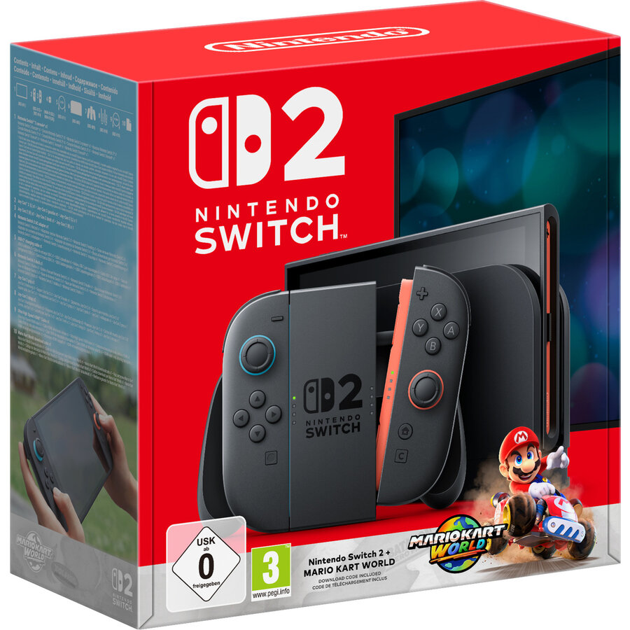 Oferte la Consola Switch 2 including Mario Kart World set, game console