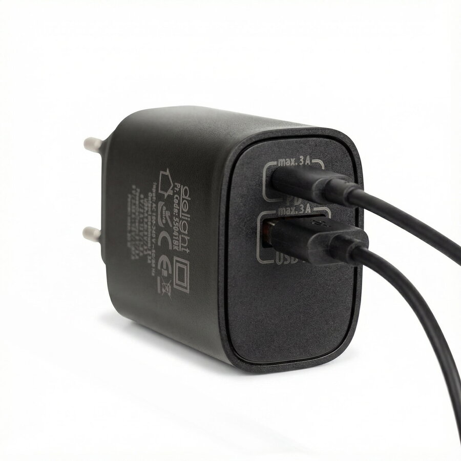 Oferte la Incarcator Priza USB si USB C PD 20W Adaptor Fast Charge Universal Negru
