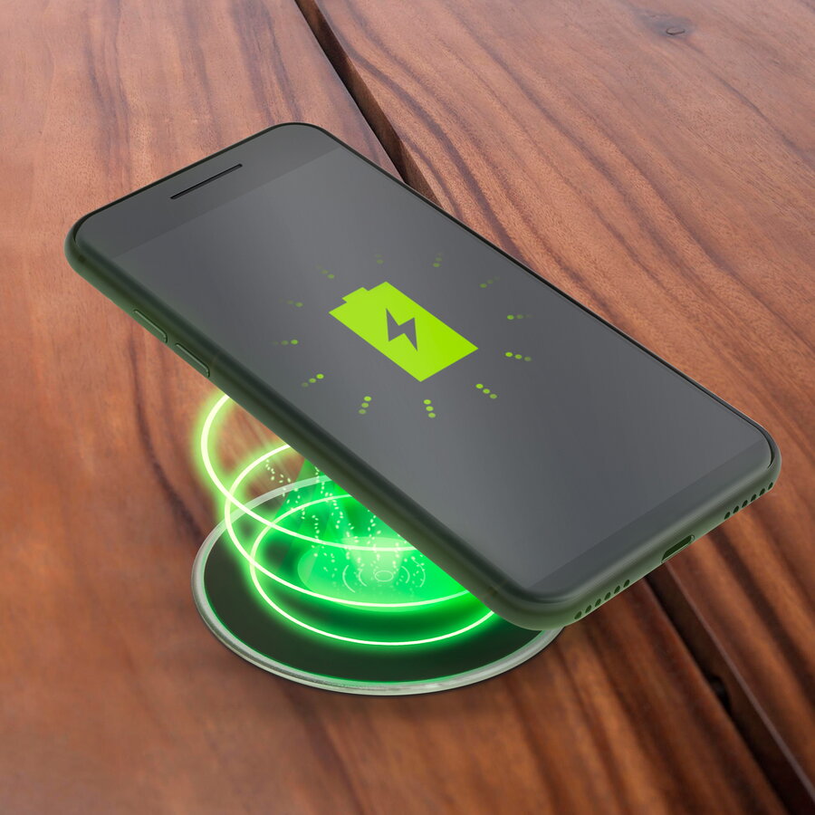 Oferte la Incarcator Wireless Incorporabil 10W Qi Blat Birou Telefon Compatibil iPhone Samsung USB Negru